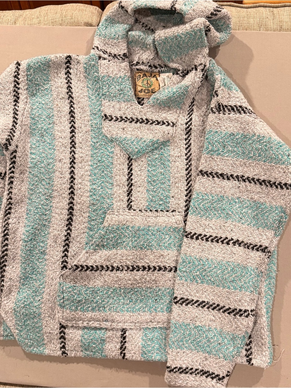 Baja Joe Men’s Teal & Gray Striped Baja Hoodie